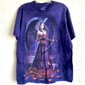 The Mountain Dark Cupid Angel Archer Fantasy Cotton T-Shirt Purple Medium 2009